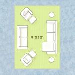 Washable Green 9x12 Living Room Area Rug