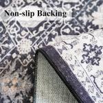 Vintage Black Washable Hallway Runner Rug 2x6