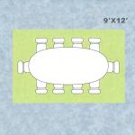 Washable Green 9x12 Living Room Area Rug