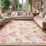 Vintage Floral 8x10 Area Rug in Beige