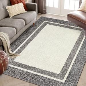 Washable Modern Area Rug 8x10 - Brown