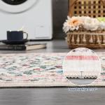 Pink Washable Floral Vintage Area Rug 8x10