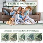 Large Machine Washable Geometric Area Rug - Green