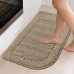 Beqhouse Beige Non-Slip Kitchen Rug Mat
