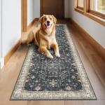 Dark Washable Long Runners for Hallways, 2'6"x8' Wide Kitchen Runner Rug, Entryway Indoor Rug