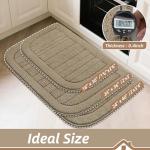 Beqhouse Beige Non-Slip Kitchen Rug Mat
