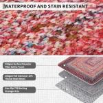 Pink 8x10 Washable Braided Area Rug