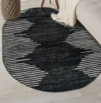 Bohemian Stripe Stain Resistant Oval Area Rug 5' x 7