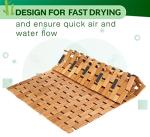Bamboo Bath Mat - Foldable Wooden Bathmat - Accessories for Bathroom Sauna Spa Tub Step and Floor - 24 x 16 x 0.4 Inches [LxWxH] - Modern Farmhouse Decor Design