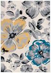 Modern Floral Area Rug 5' x 7' Cream
