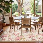 Vintage Floral 8x10 Area Rug in Beige