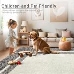 Washable Modern Area Rug 8x10 - Brown