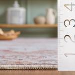 Light Grey & Rust Washable Oval Rug 5' x 8