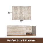 Vintage Soft Beige 5x7 Area Rug - Non-Slip