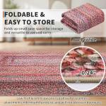 Pink 8x10 Washable Braided Area Rug