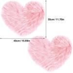 Pink Heart Shaped Faux Fur Rugs - 2 Pack