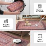 Pink 8x10 Washable Braided Area Rug