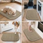 Beqhouse Beige Non-Slip Kitchen Rug Mat
