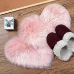Pink Heart Shaped Faux Fur Rugs - 2 Pack