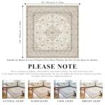 Washable 8x8 Soft Distressed Square Area Rug