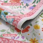 Pink Floral Quilted Area Rug for Home Spaces