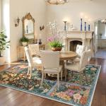 5x7 Washable Soft Dark Brown Patchwork Rug