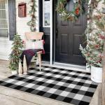 KOZYFLY Black and White Buffalo Plaid Rug 3x5 Ft