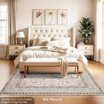 Washable 8x8 Soft Distressed Square Area Rug