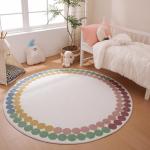 Kids Round Area Rug, Colorful Dots, Soft