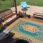 Reversible Aqua Outdoor Mat for Patio and Deck