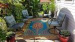 Reversible Aqua Outdoor Mat for Patio and Deck