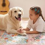 Pink Floral Quilted Area Rug for Home Spaces