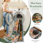 5x7 Washable Soft Dark Brown Patchwork Rug