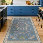 Hazo Haus Insect 3x5 Washable Stain Resistant Rugs for Large Kitchen, Ultra Soft Faux Wool Rugs for Kids Bedroom Beside Bed, Non Slip Entry Rug, Low Pile Fade Resistant, Dusty Blue