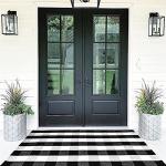 Black and White Buffalo Plaid Outdoor Rug 35.4'' x 59
