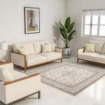 Washable 6x6 Square Soft Distressed Area Rug