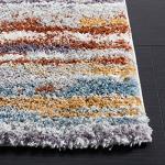 Blue Rust & Ivory Shag Area Rug 8x10