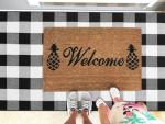 KOZYFLY Black and White Buffalo Plaid Rug 3x5 Ft