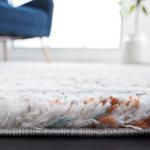 Blue Rust & Ivory Shag Area Rug 8x10