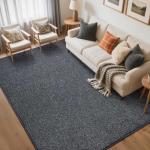 5x7 Washable Low Pile Area Rug - Grey