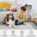 Black Grey 9x12 Washable Non-Slip Area Rug