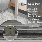 Black Grey 9x12 Washable Non-Slip Area Rug