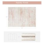 Srugn Washable Rugs 5x7 Area Rugs for Living Room,Bedroom,Dining Room- Ultra Soft Faux Wool Nursery Rug for Baby Girl,Neutral Light Pink Low Pile Vintage Carpets for Dorm Kids Playroom,Non Slip