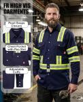Navy Fire Resistant High Visibility Shirt for Men