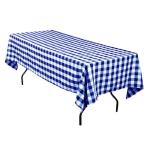 Blue and White Checkered Rectangular Tablecloth 60"x102