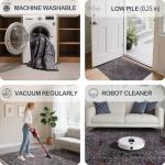 8x10 Washable Vintage Floral Area Rug - Dark Green