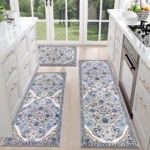 Hebe Boho Kitchen Rug Set of 3 Non-Slip