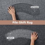 5x7 Washable Low Pile Area Rug - Grey