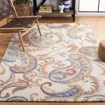 Ivory & Rust Floral Wool Accent Rug - 3' x 5
