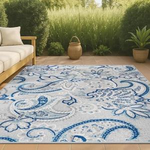 JONATHAN Y Paisley High-Low Area Rug 5x8